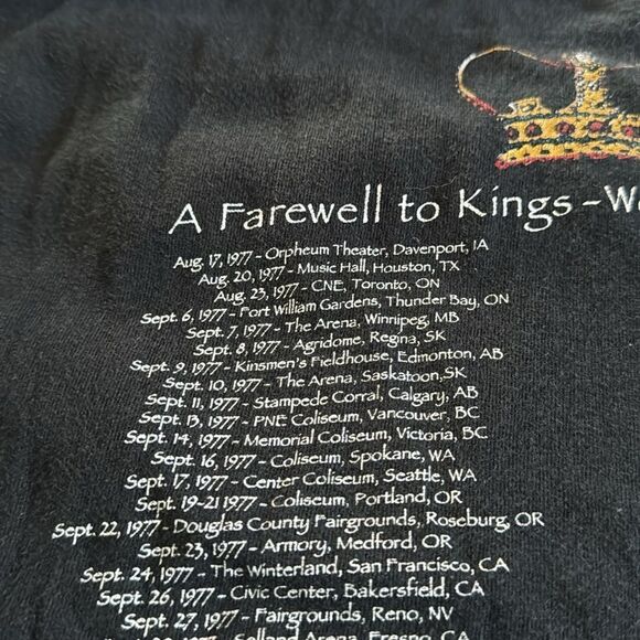 VTG 2005 RUSH Short Sleeve T-Shirt: A Farewell to Kings black in GUC no size tag - Picture 5 of 7